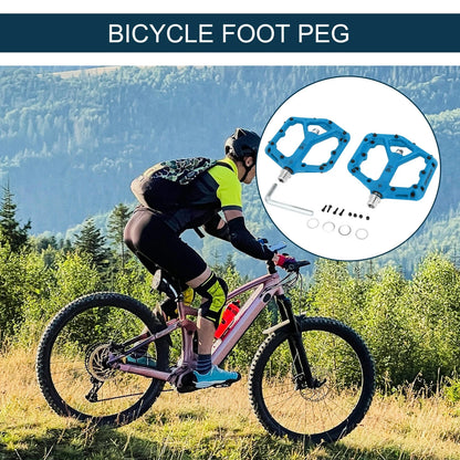 Bicycle Foot Pegs Footrests Fit 9/16 Inch Axles Nylon Metal Blue 1 Pair