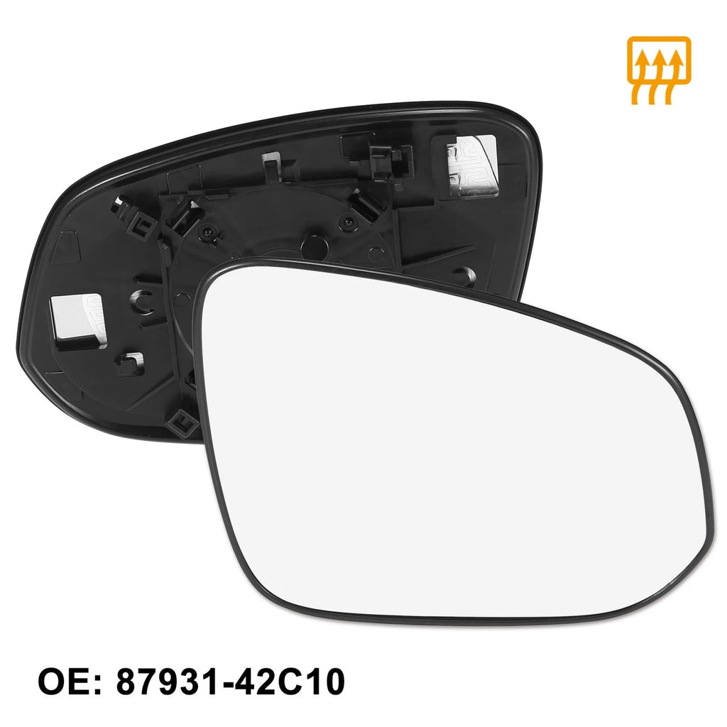 Right Side Heated Mirror Glass with Backing Plate for Toyota RAV4 (2013–2018)