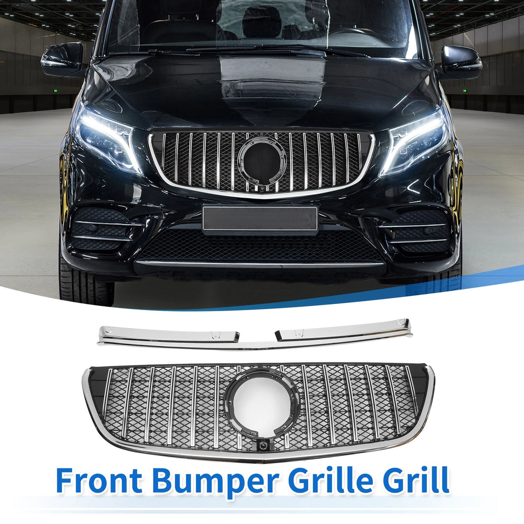 Front Upper Bumper Grille Grill Replacement for Mercedes-Benz Vito (2015–2024)