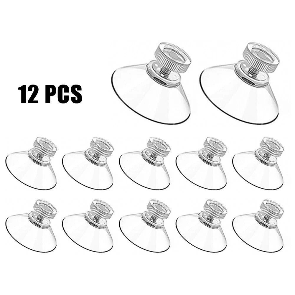 12X Glass Wall Hanger Pads Clear Screw Hooks