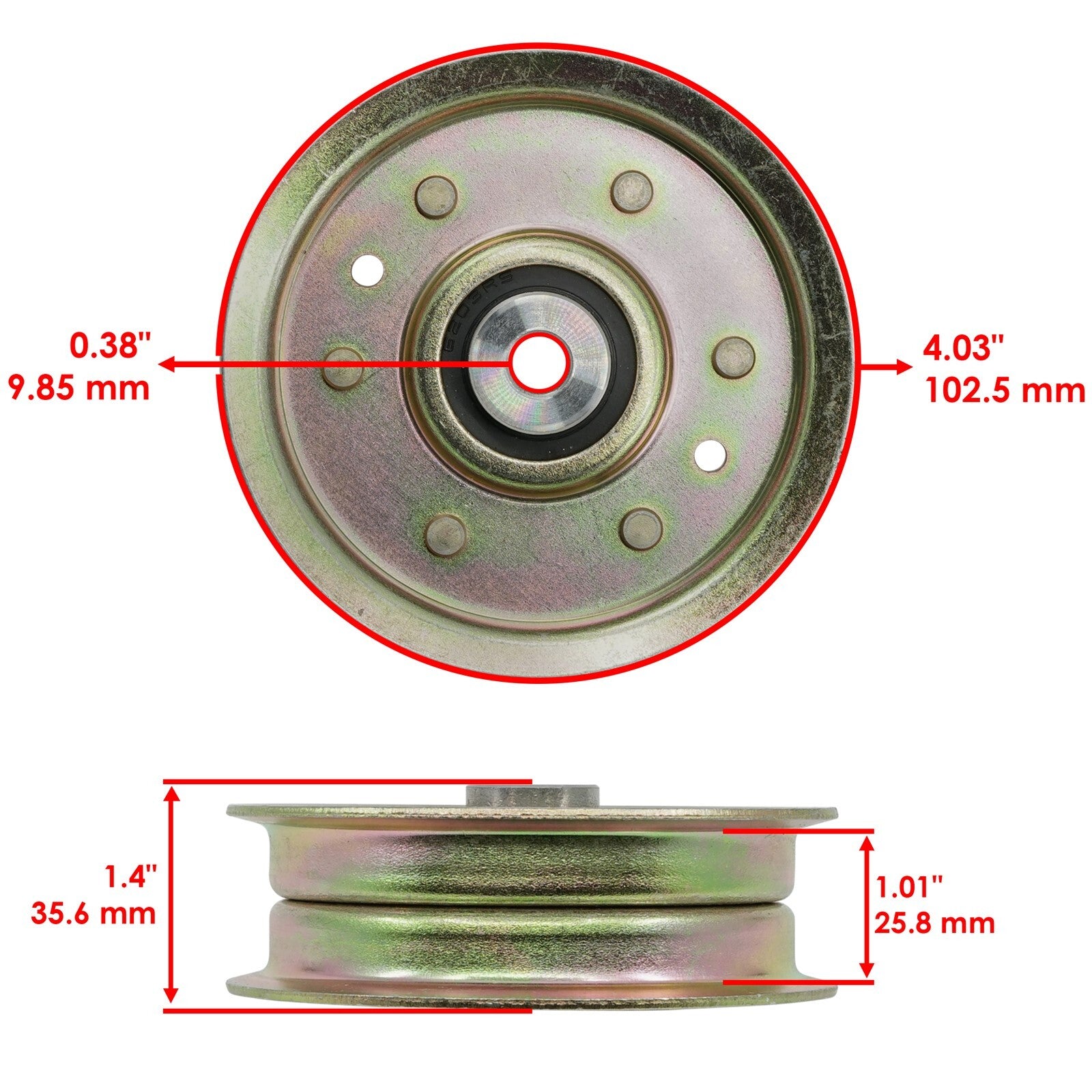 Deck Flanged Idler Pulley Replacement for Ariens 915061 (1990–2000)