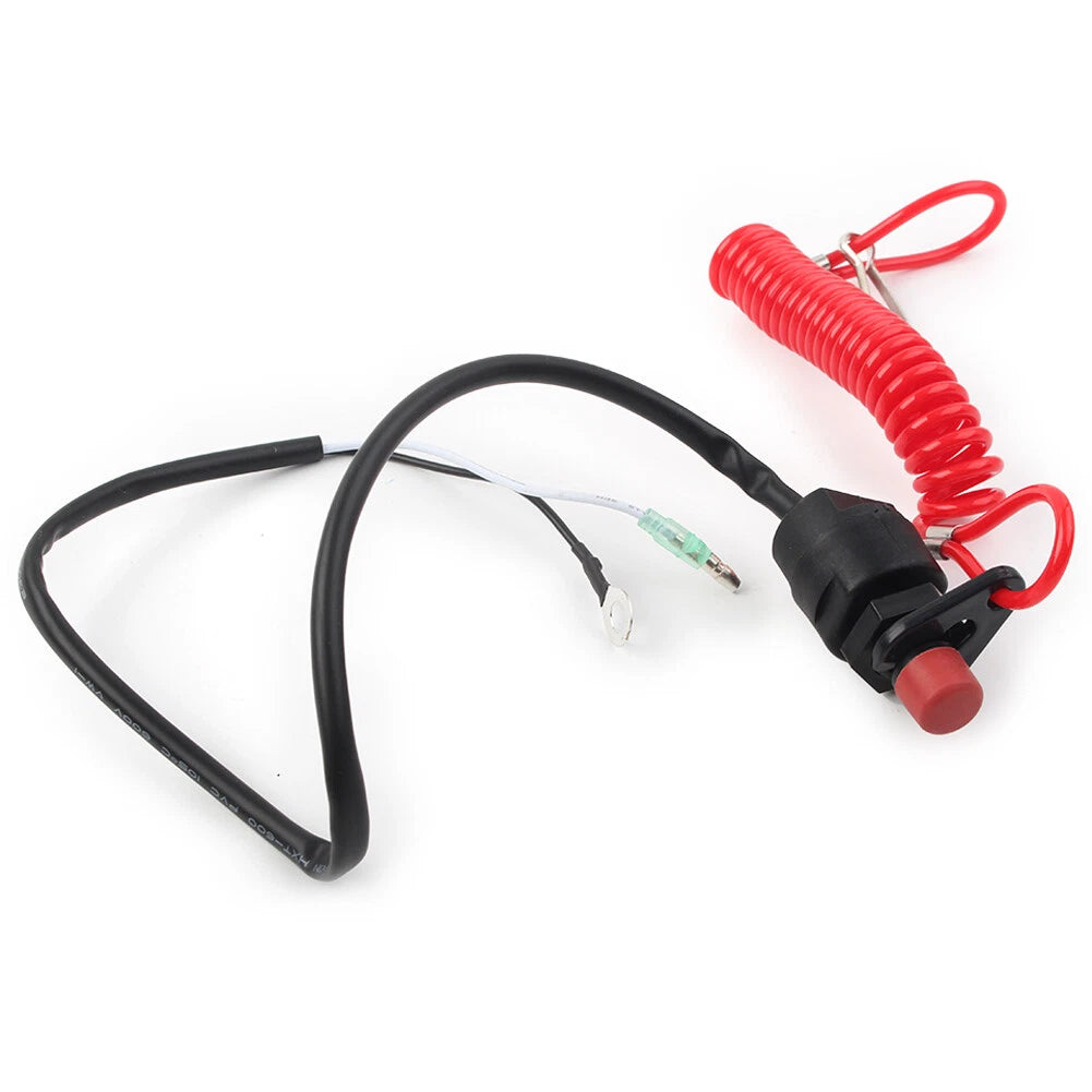 Outboard Engine Kill Stop Switch with Safety Tether Lanyard Universal