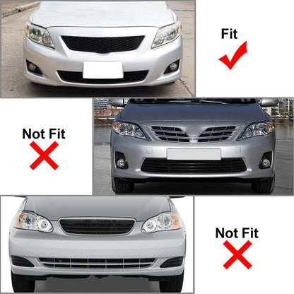 Front Fog Light Grille Cover For Toyota Corolla 2007-2010 Quality Plastic Black