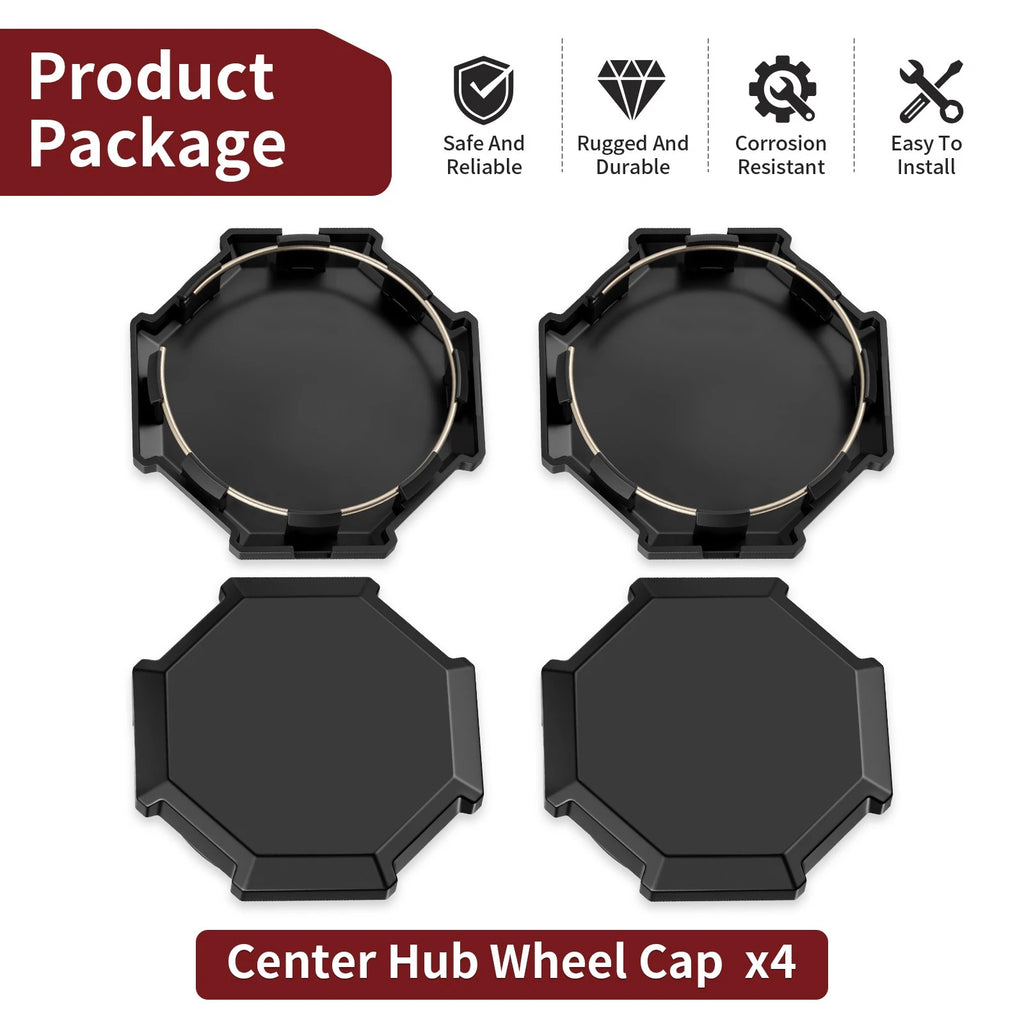 Set of 4 Center Hub Wheel Caps for Polaris Sportsman 850 1000 XP Touring (2017–2024)