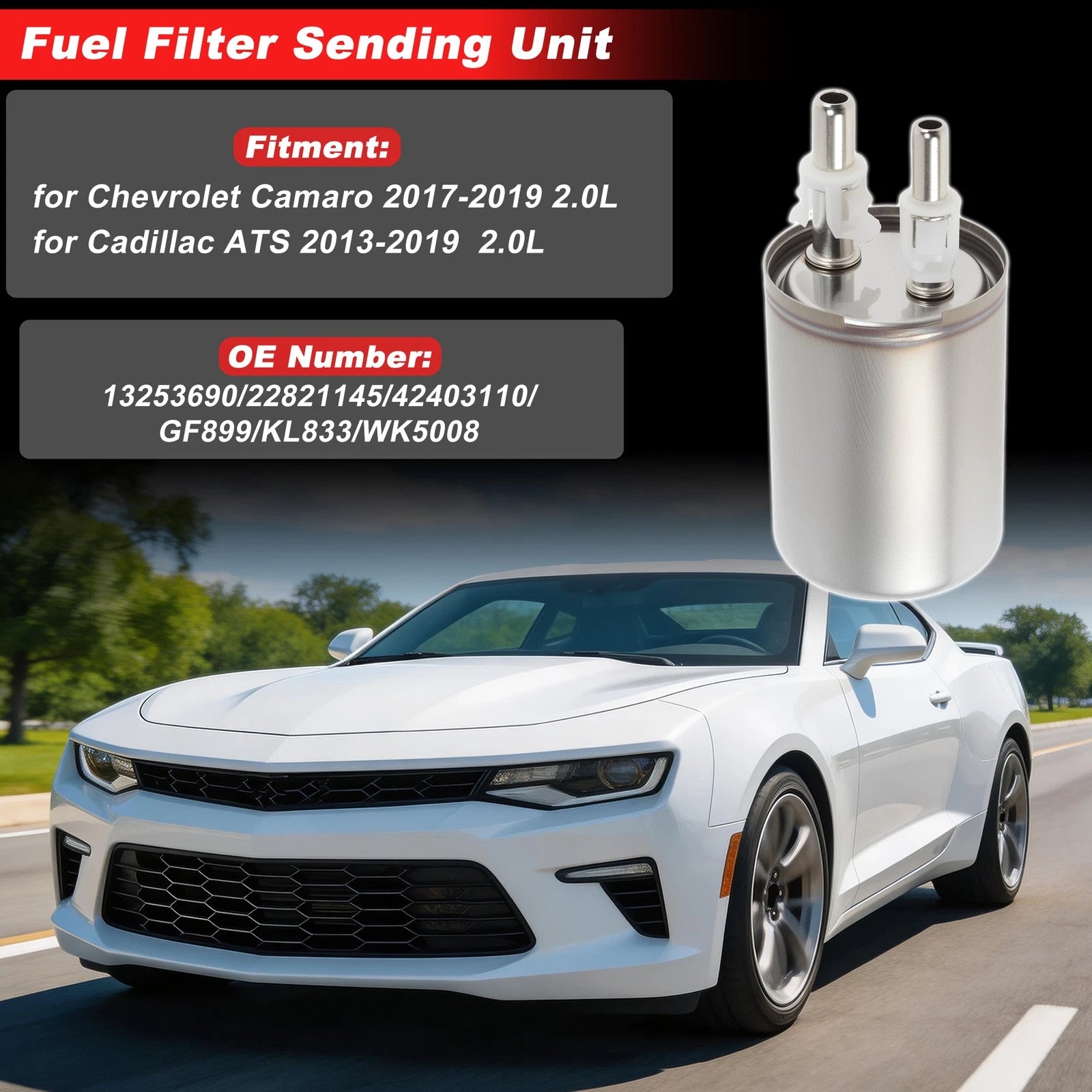 Fuel Filter Assembly Replacement for Chevrolet Camaro (2017–2019) 2.0L