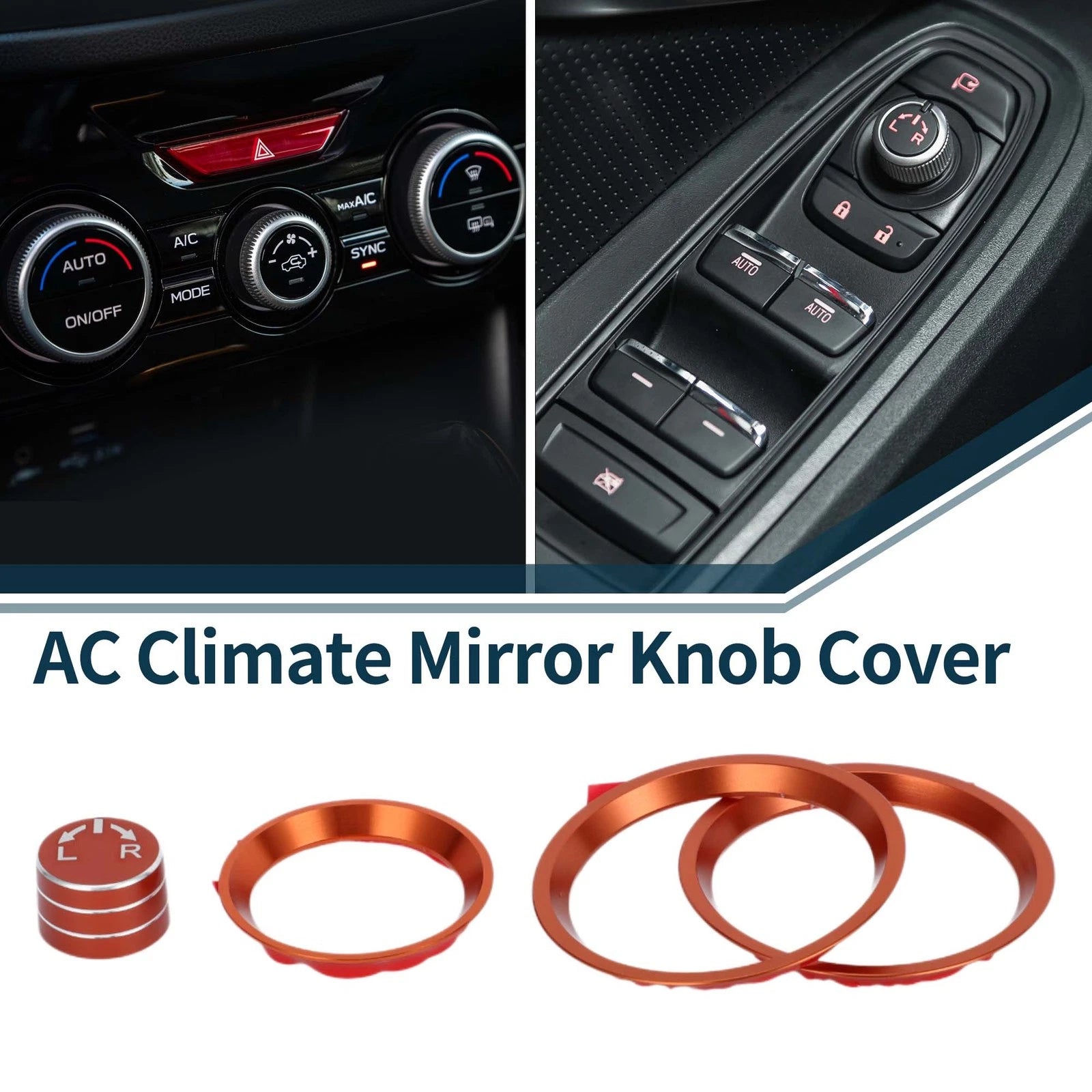 Heater Mirror Knob Cover Set Replacement for Subaru Forester 2019–2024