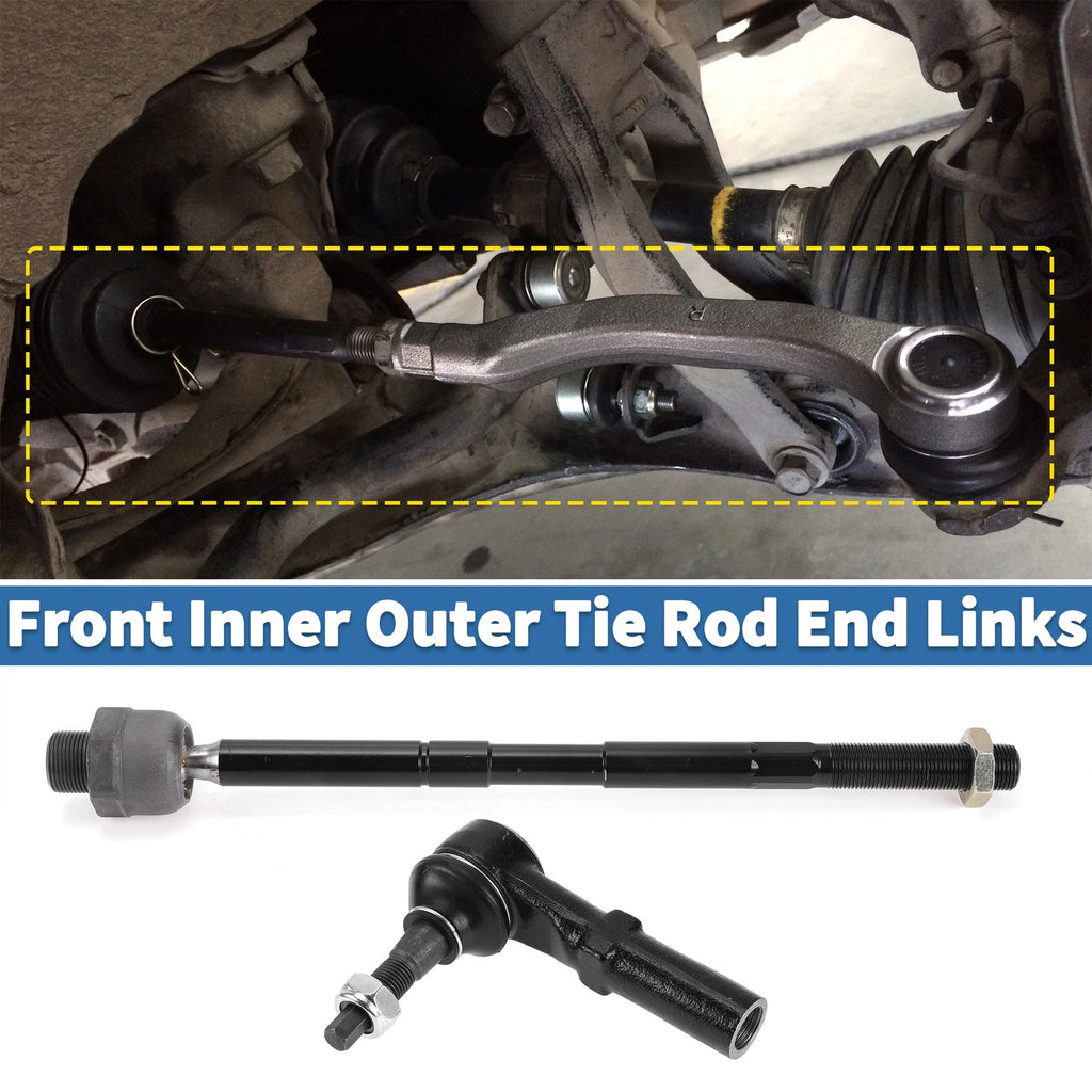 Front Inner Outer Tie Rod End Link Kit (4 pcs) for Dodge Ram 2500 (2003–2010)