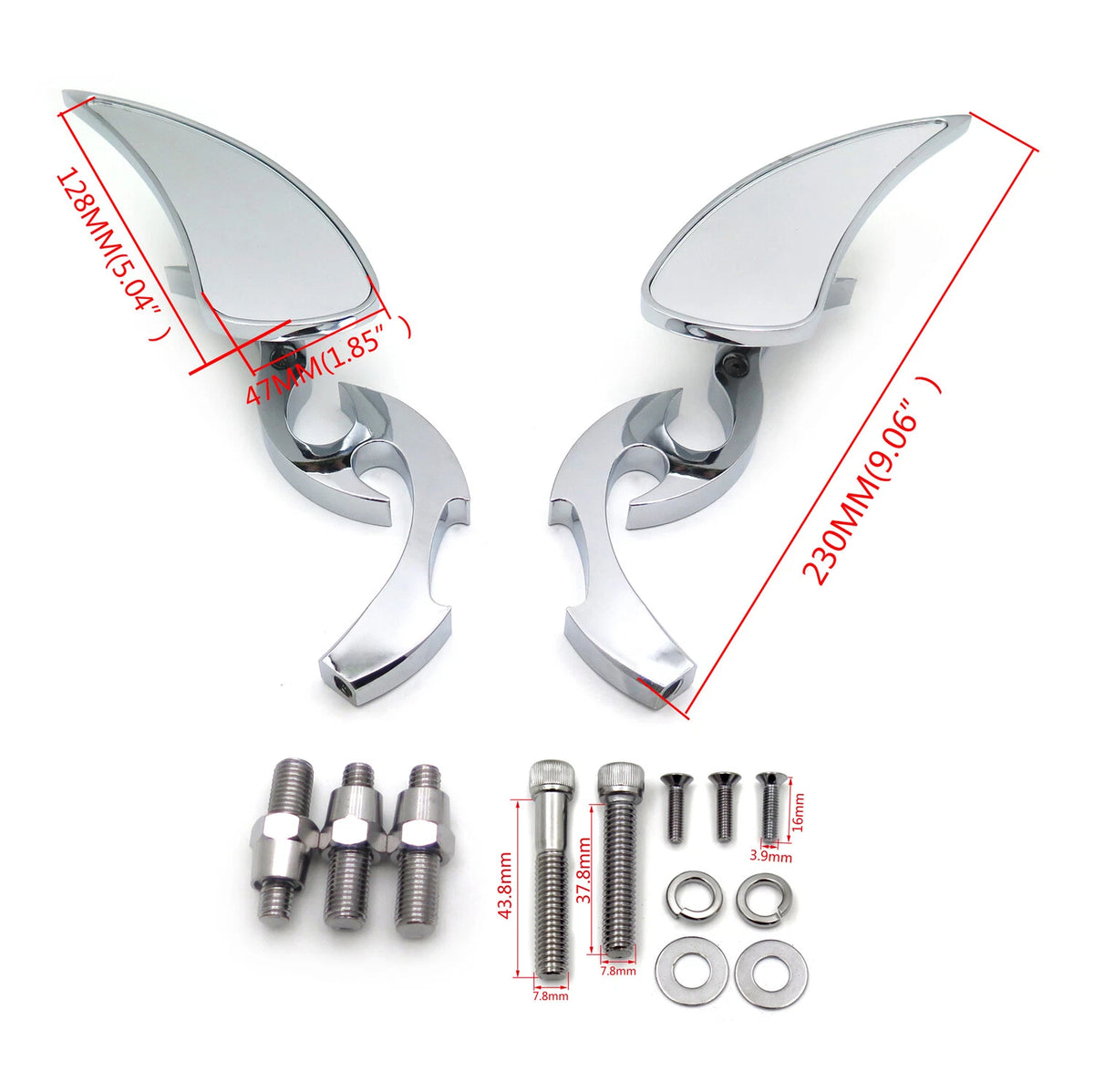 Chrome Running Blade Mirror for Suzuki GSX-R600 750 1000 1100 Hayabusa