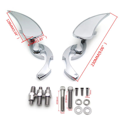 Chrome Running Blade Mirror for Suzuki GSX-R600 750 1000 1100 Hayabusa