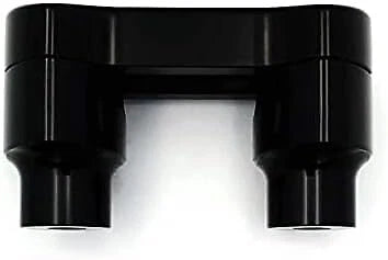 1" Hefty Handlebar Riser/Top Clamp Kit Black for Harley Softail