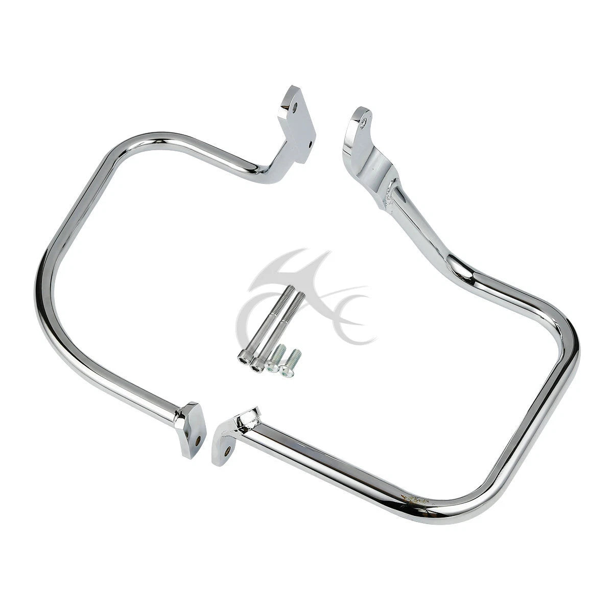 Chrome/Black Saddlebag Guard Rail Crash Bar for Harley FLST FLSTC (2000–2017)