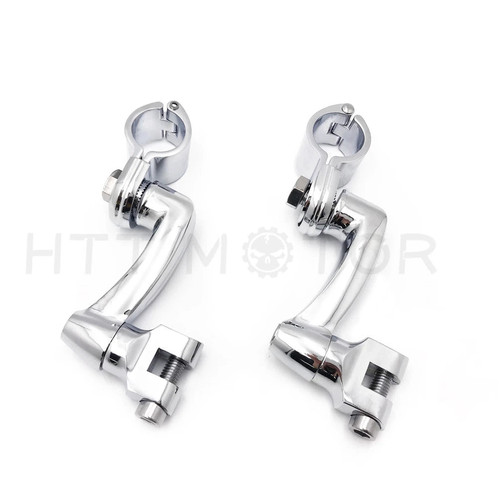 Chrome 360 Adjustable Highway FootPeg Mounting Kit for Harley (1.5")