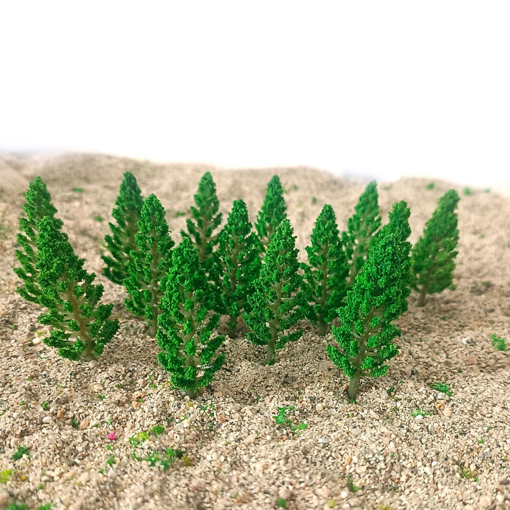 80Pcs Miniature Pine Trees for Train Railroad Landscape Layout (N/A)