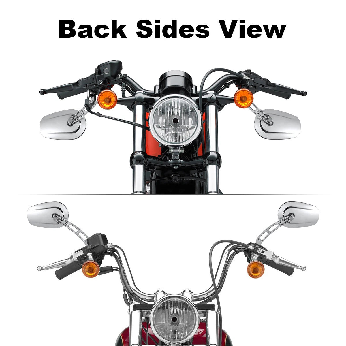 Chrome Rearview Mirrors for Harley Dyna FXDB (2006–2017)