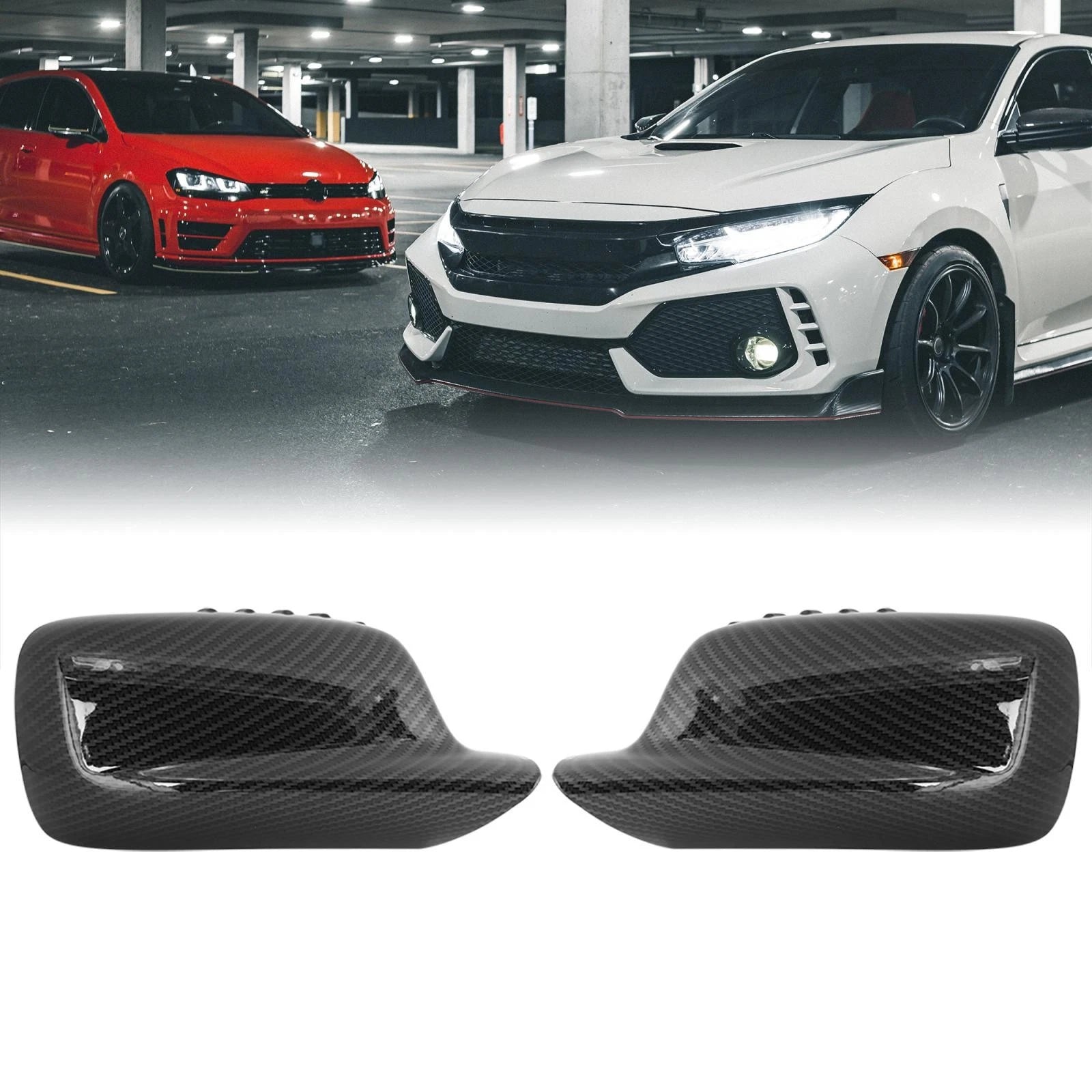 Side Mirror Cover Cap Carbon Fiber Pattern Replacement for BMW 7 Series (2002–2008)
