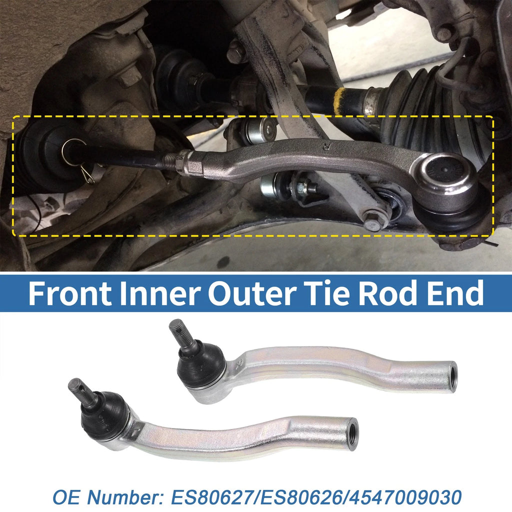 2pcs Front Outer Tie Rod End Links for Toyota Sienna (2003–2010)