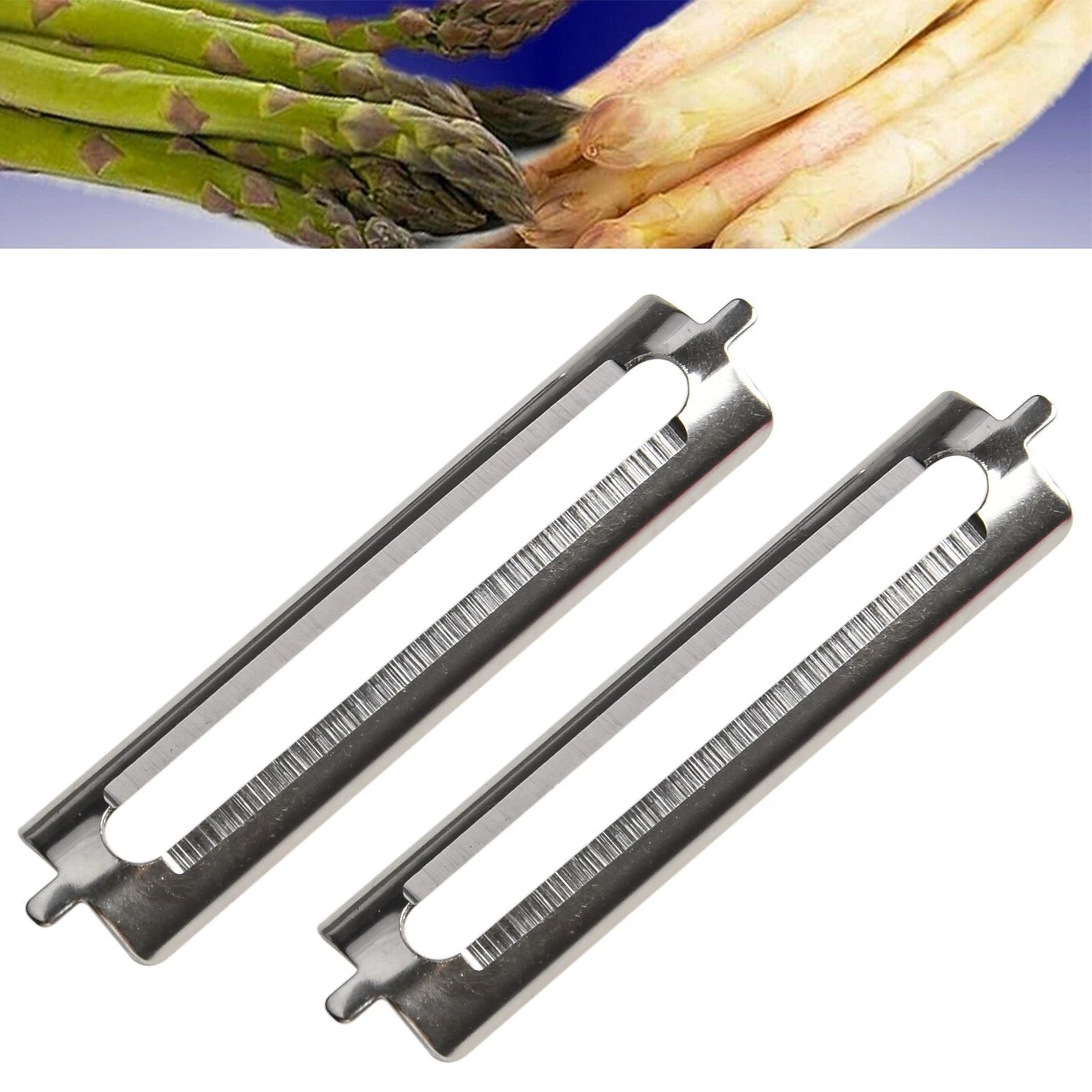 2X Stainless Steel Flat Blade Peeling Blades for Universal Use