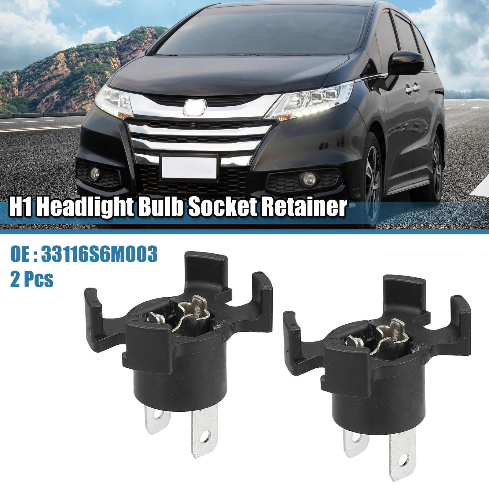 2X Headlight Bulb Socket Retainer Holder Adapter for Honda Odyssey