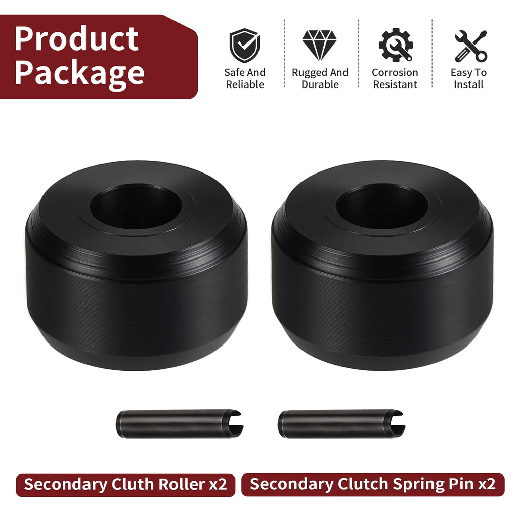 2 Secondary Clutch Rollers w/Upgraded Rust Free Pin for Polaris RZR 900 (2011–2014)