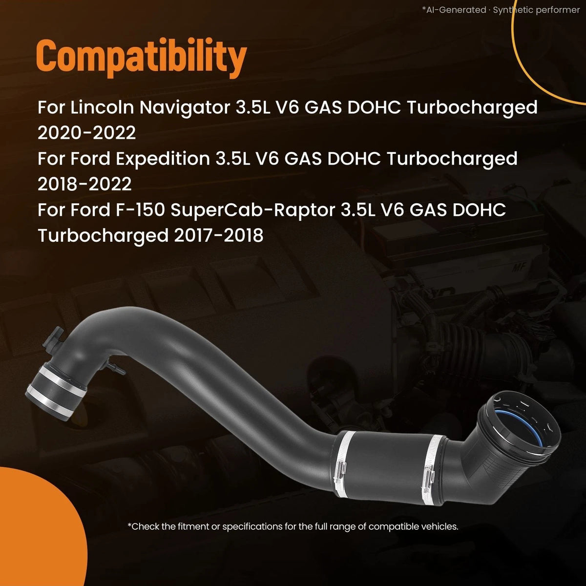 Engine Air Pipe for Ford F150, Expedition, Navigator 3.5L (2017–2021) HL3Z-6F073-A