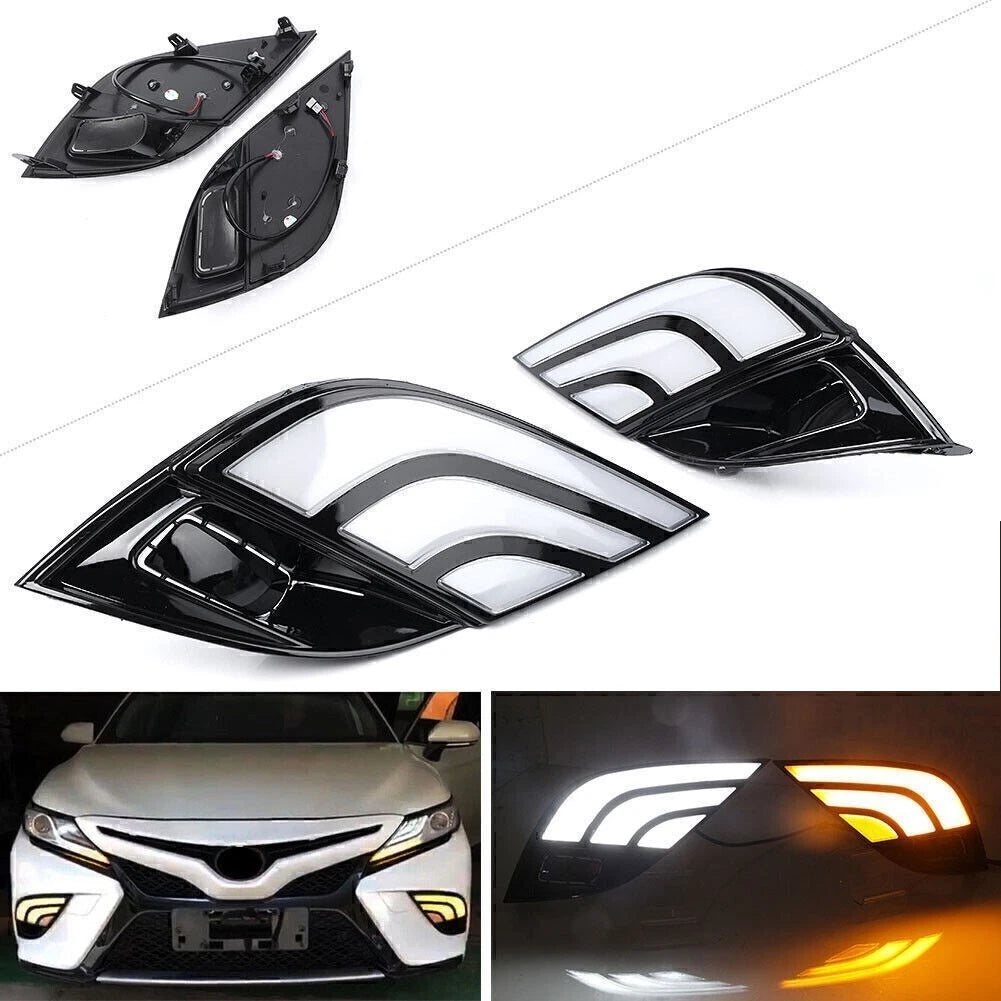 Dual Tone LED Daytime Running Lights DRL Yellow for Toyota Camry (2018)