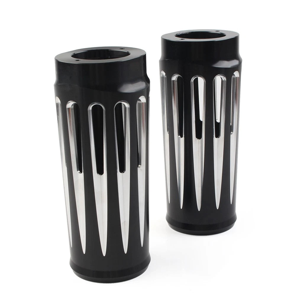 2" CNC Fork Boots Cover for Harley Touring (1984–2013) Pair Black