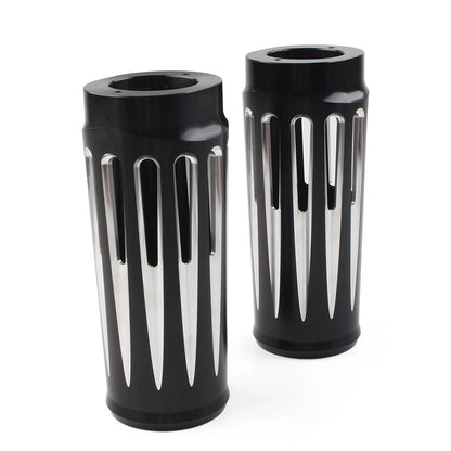 2" CNC Fork Boots Cover for Harley Touring (1984–2013) Pair Black