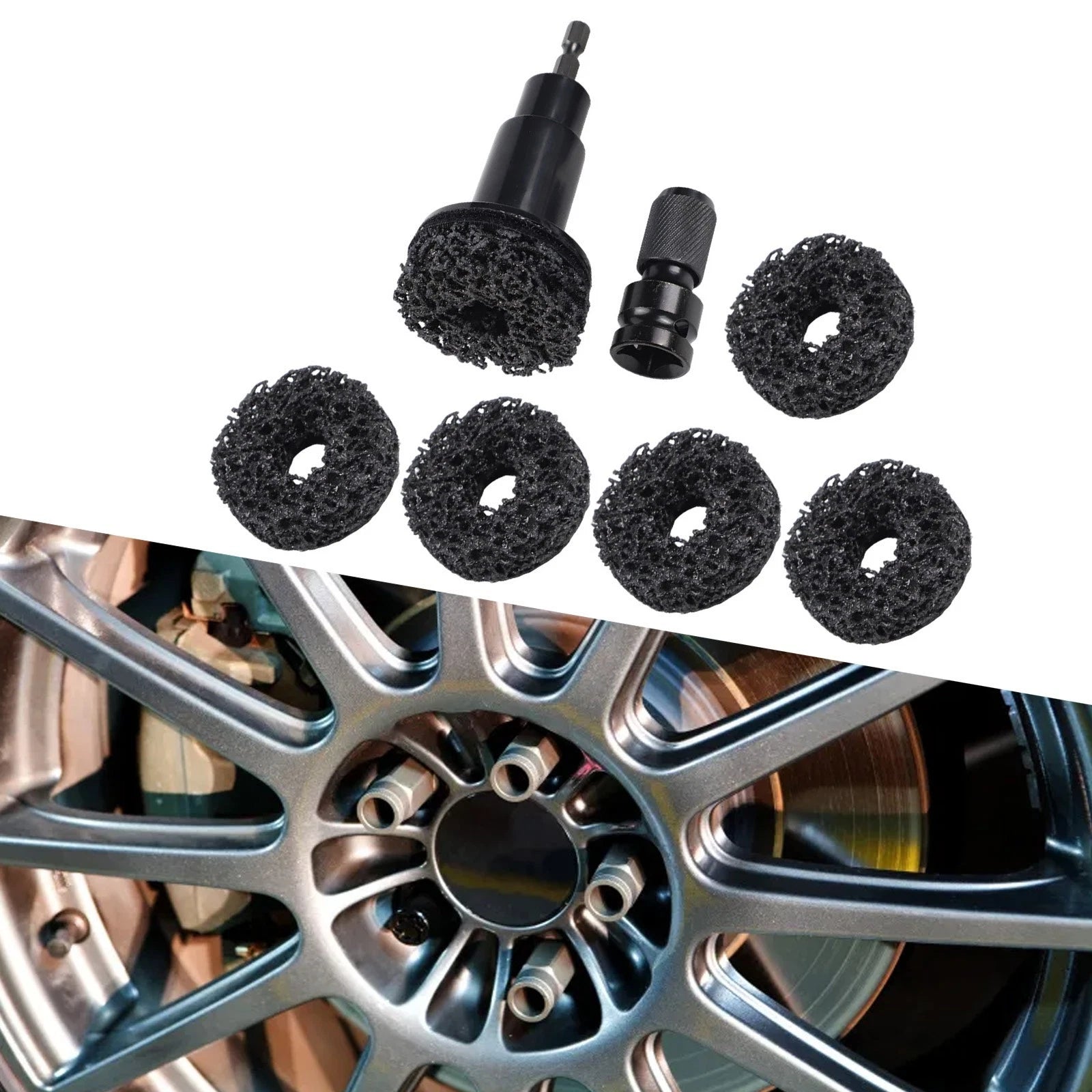 8PCS Rust Removal Tools for Hub Shaft and Brake Disc Cleaning