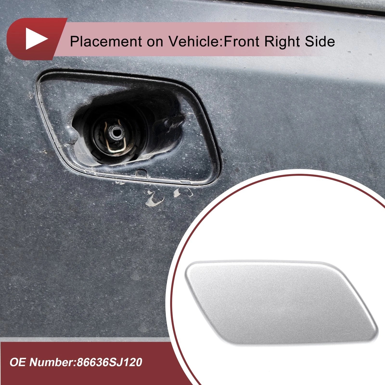 Front Right Washer Nozzle Cover Cap Replacement for Subaru Forester SK (2018-2021)