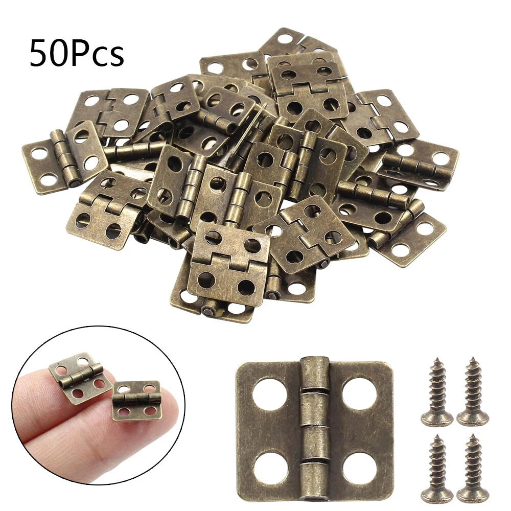 50Pc Mini Hinge for Wooden Box Jewelry Chest Craft Cabinet (12x13mm)