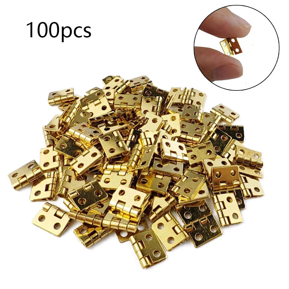 100pcs Mini Brass Hinges for Craft Door Box (8x10mm)