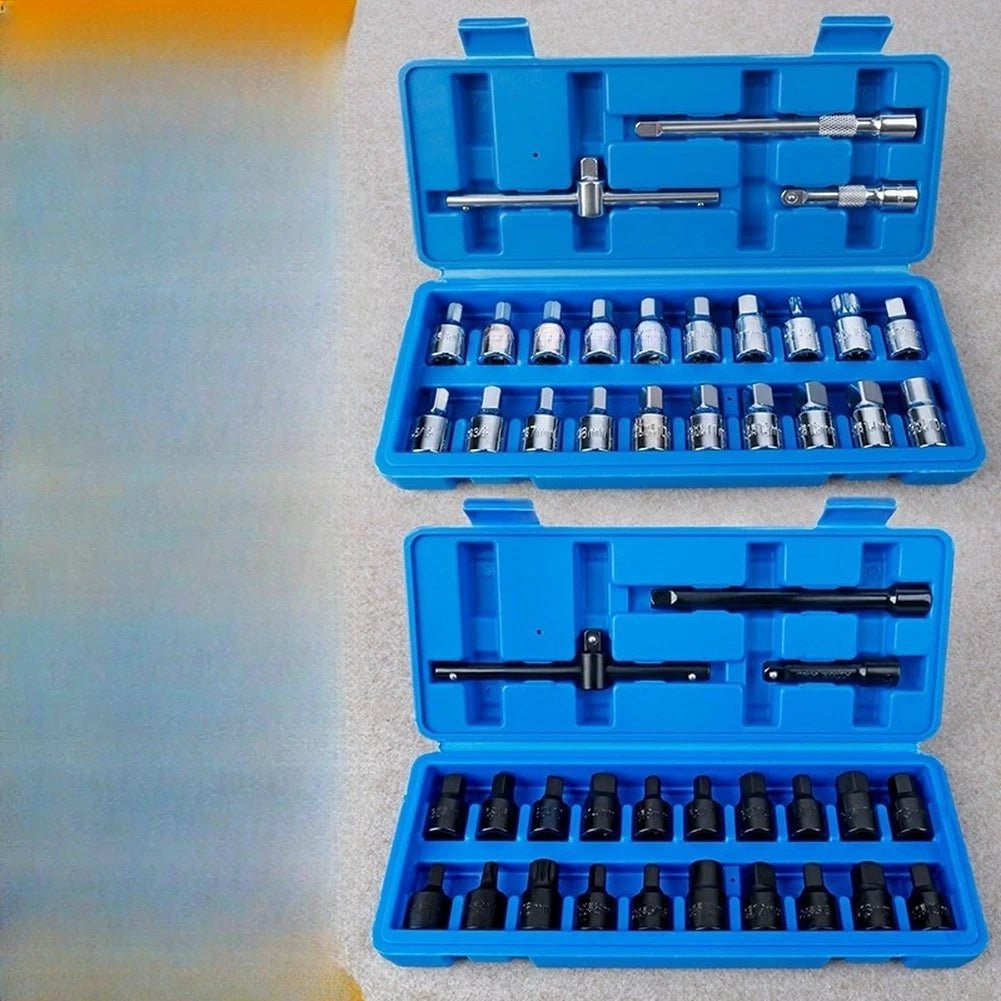 23 Pc Oil Pan Drain Socket Wrench Set for Auto Repair