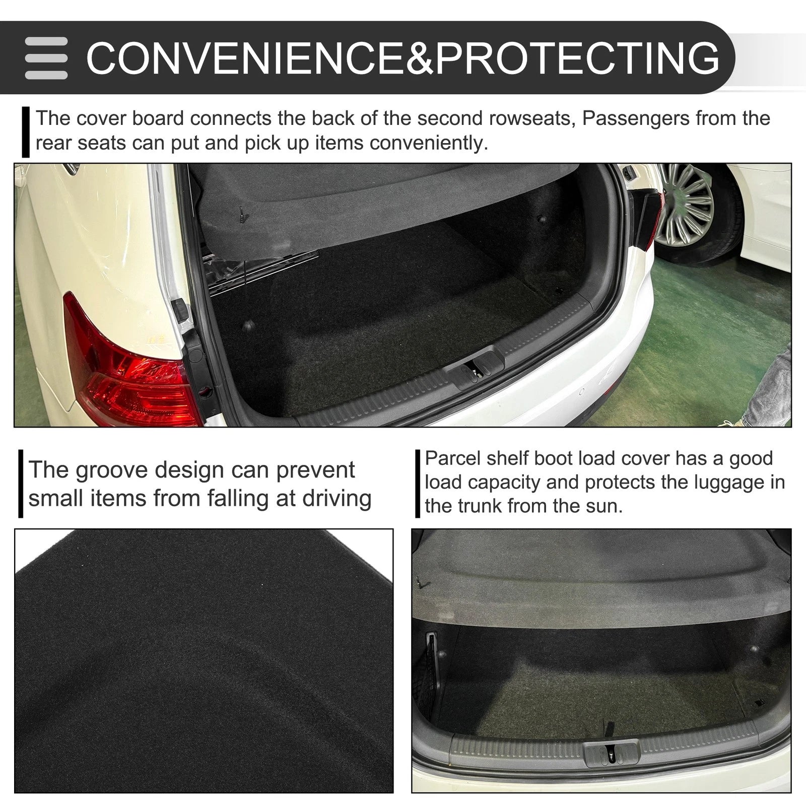 Parcel Shelf Boot Load Cover for Volkswagen Tiguan (2010–2017) Cargo Board