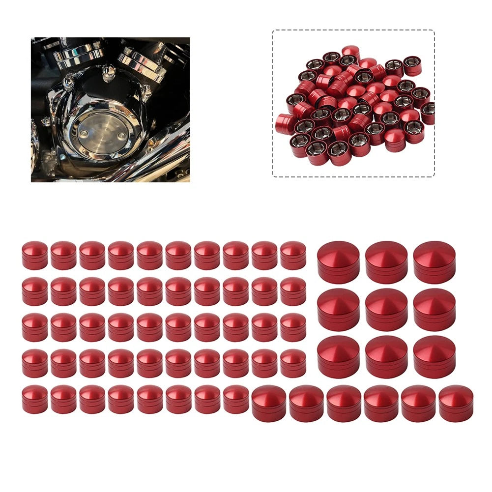 2X Engine Topper Bolt Caps CNC Red for Harley Heritage Softail FLST (2000–2006)