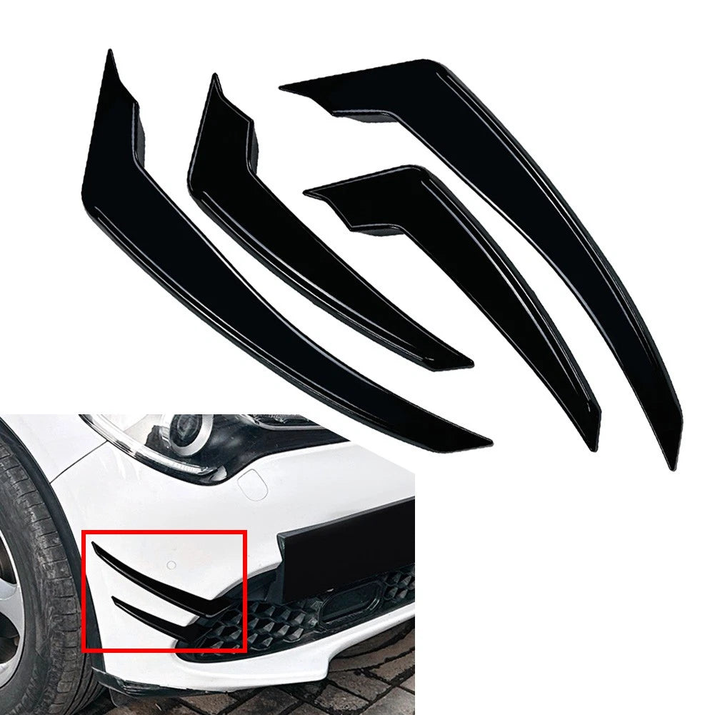 Front Bumper Side Air Vent Trim Glossy Black Fit Alfa Romeo Stelvio 2017-2025