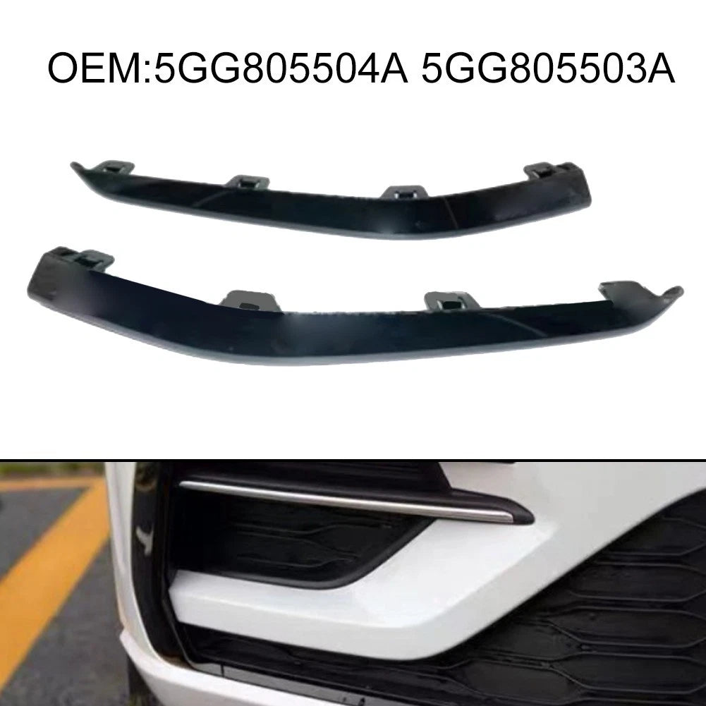For Golf Mk7.5 Front Bumper Lower Side Trim Strips Black 2017-2020 OEM Spec
