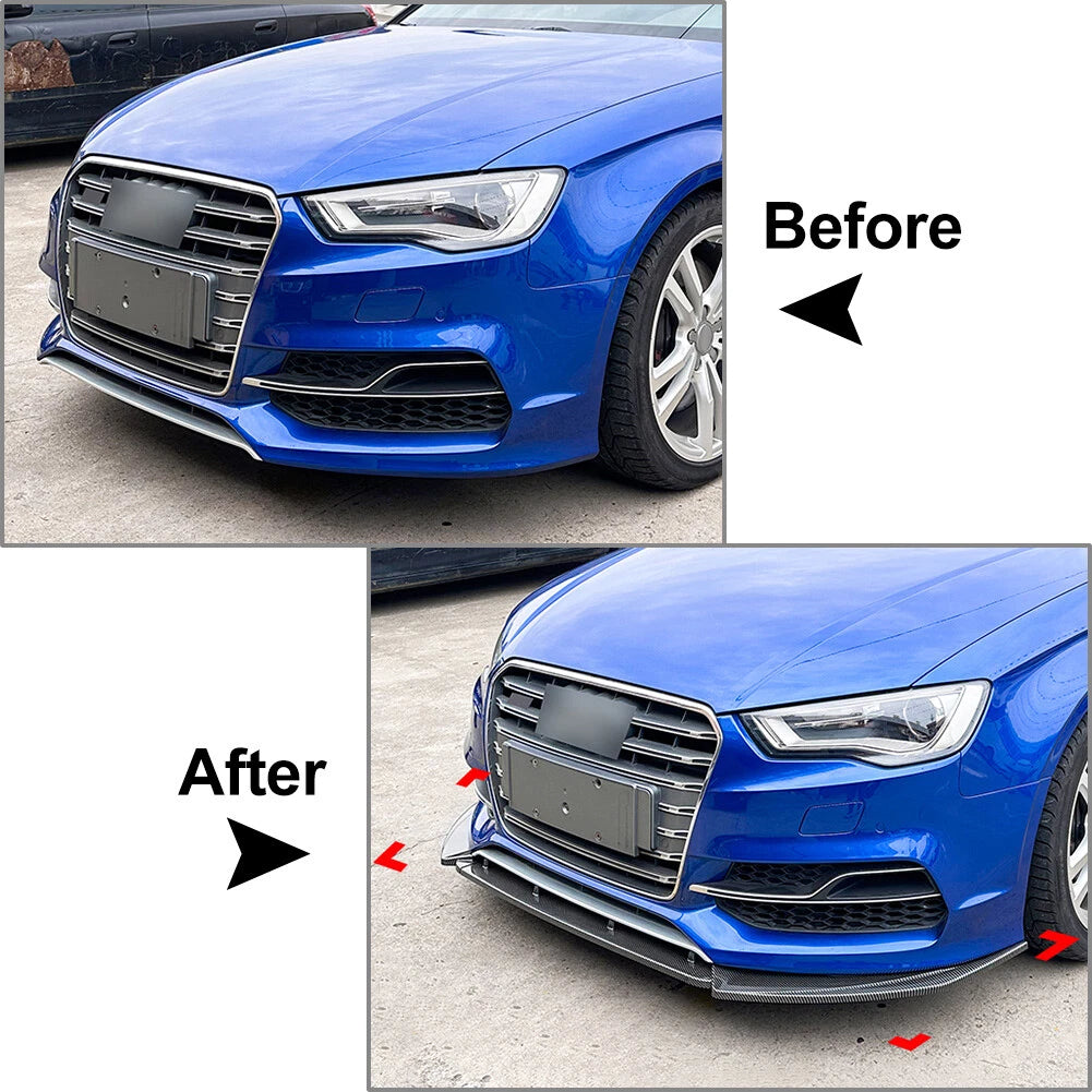 Front Bumper Spoiler Lip for Audi A3 S3 8V (2013–2016)