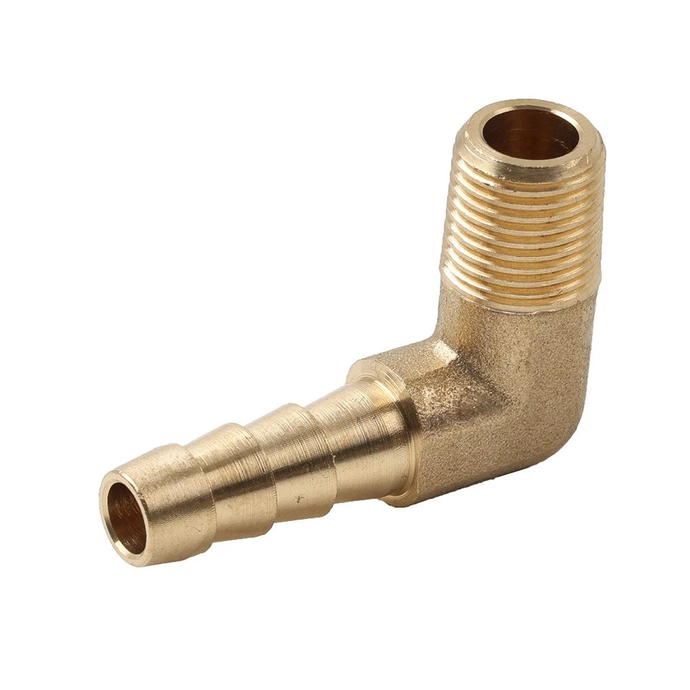 Brass Hose Barb Fitting Elbow 1/4"x 1/8 NPT Male Thread Connector