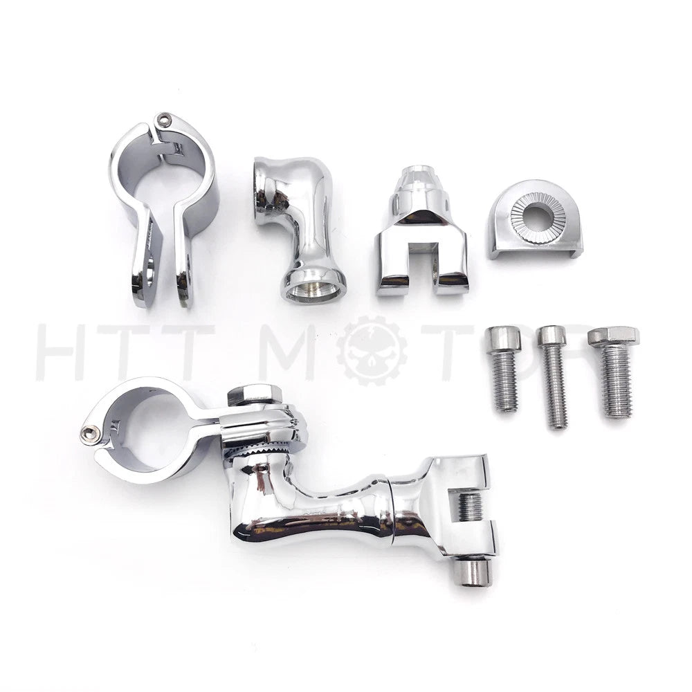 Chrome Foot Peg Mounts for Harley (1.5") Engine Guard Highway Pegs