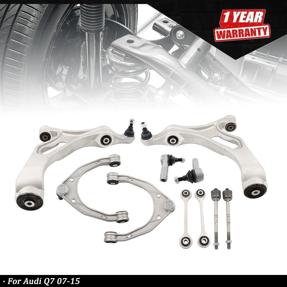 10x Front Control Arm w/ Ball Joint Sway Bar Link Tie Rod End for Audi Q7 (2007–2015)