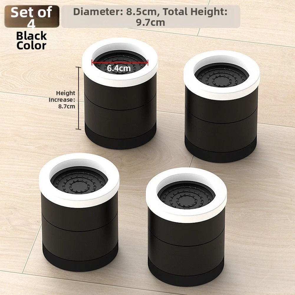 4X Rubber Furniture Support Pads - Adjustable Stackable Non-Slip