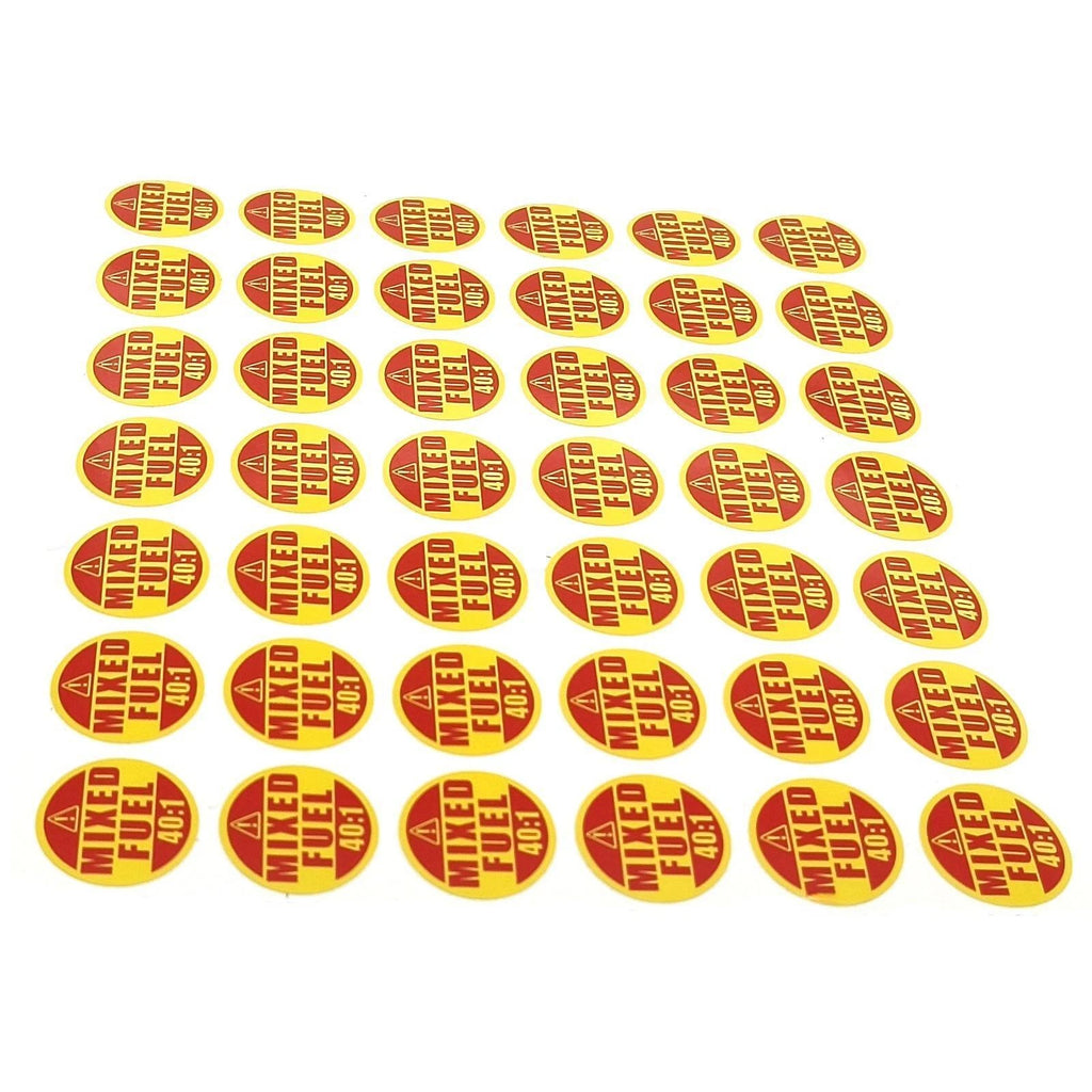 Mixed Fuel 40:1 Sticker for Automotive Use