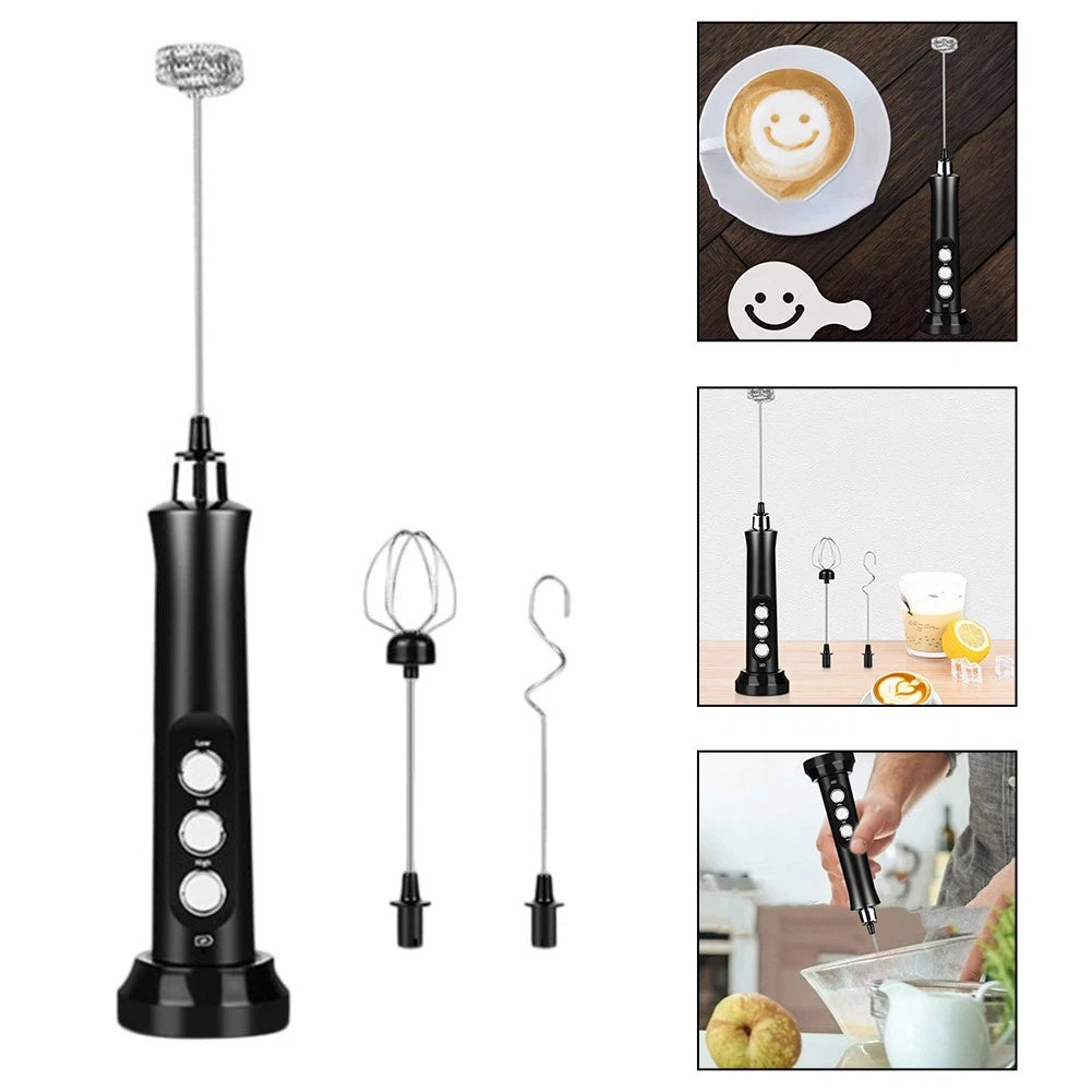 Electric Milk Foam Maker for Lattes (USB, 3 Speed Options)
