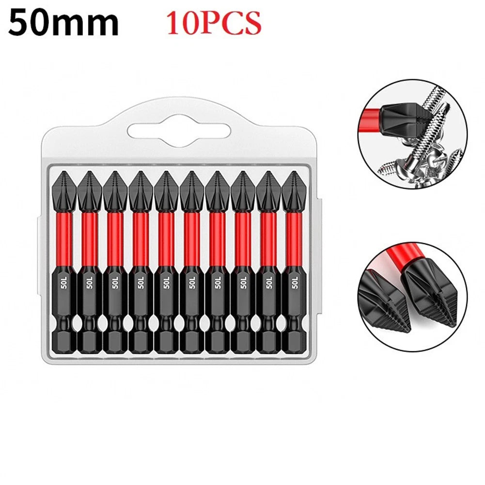 10 Pack PH2 Magnetic Screwdriver Bits for Professional Tools