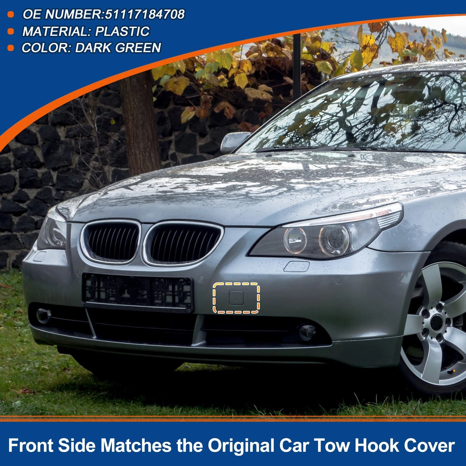 Front Tow Hook Cover Replacement for BMW 528i 535i (2011–2016)