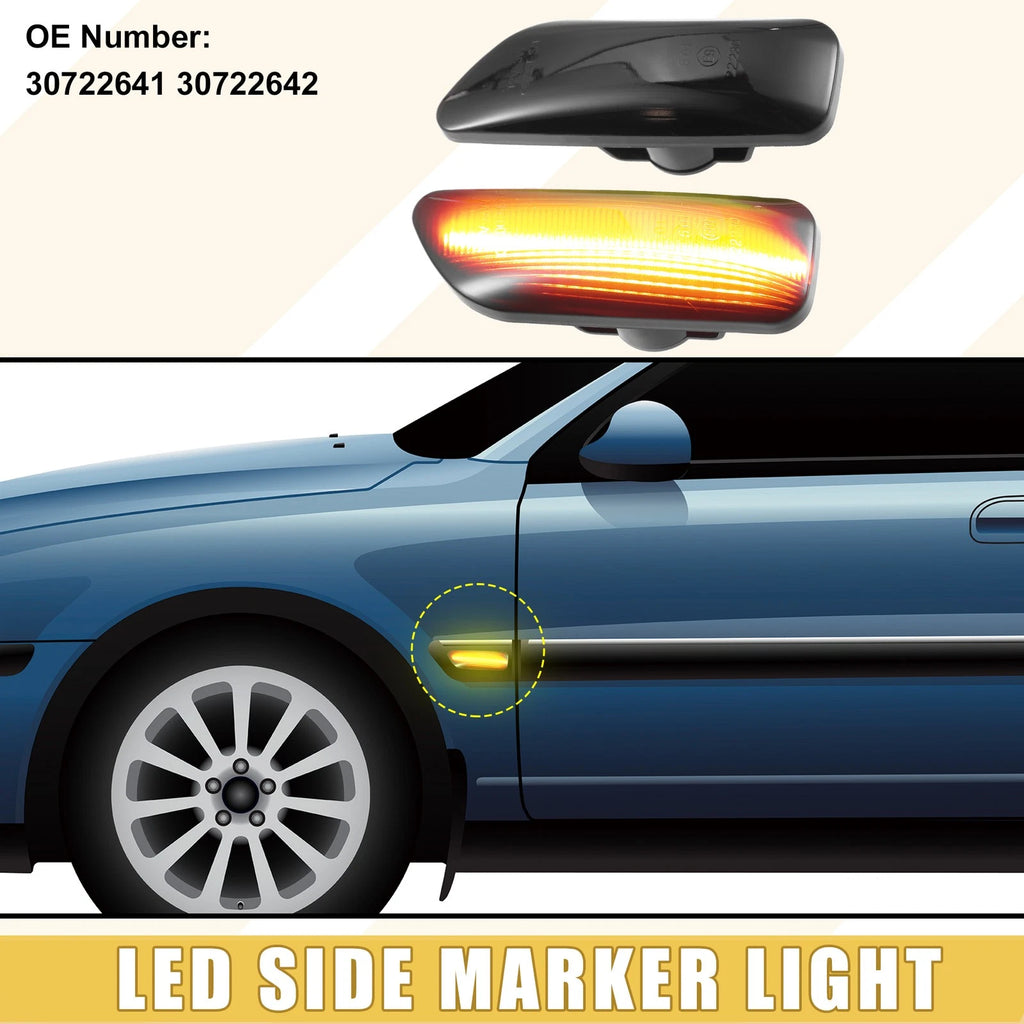 2X Front LED Side Marker Light 30722641 for Volvo S60 (2011–2018)