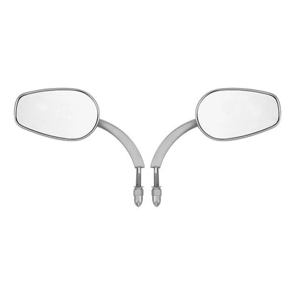 Satin Chrome Large Rear-View Mirrors for Harley Touring Street Glide Softail