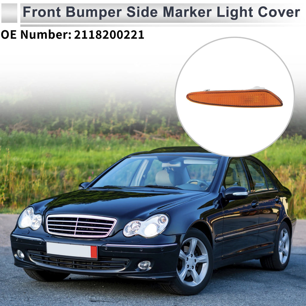 Right Front Bumper Side Marker Light Cover Replacement for Mercedes-Benz W211 (2003–2009)