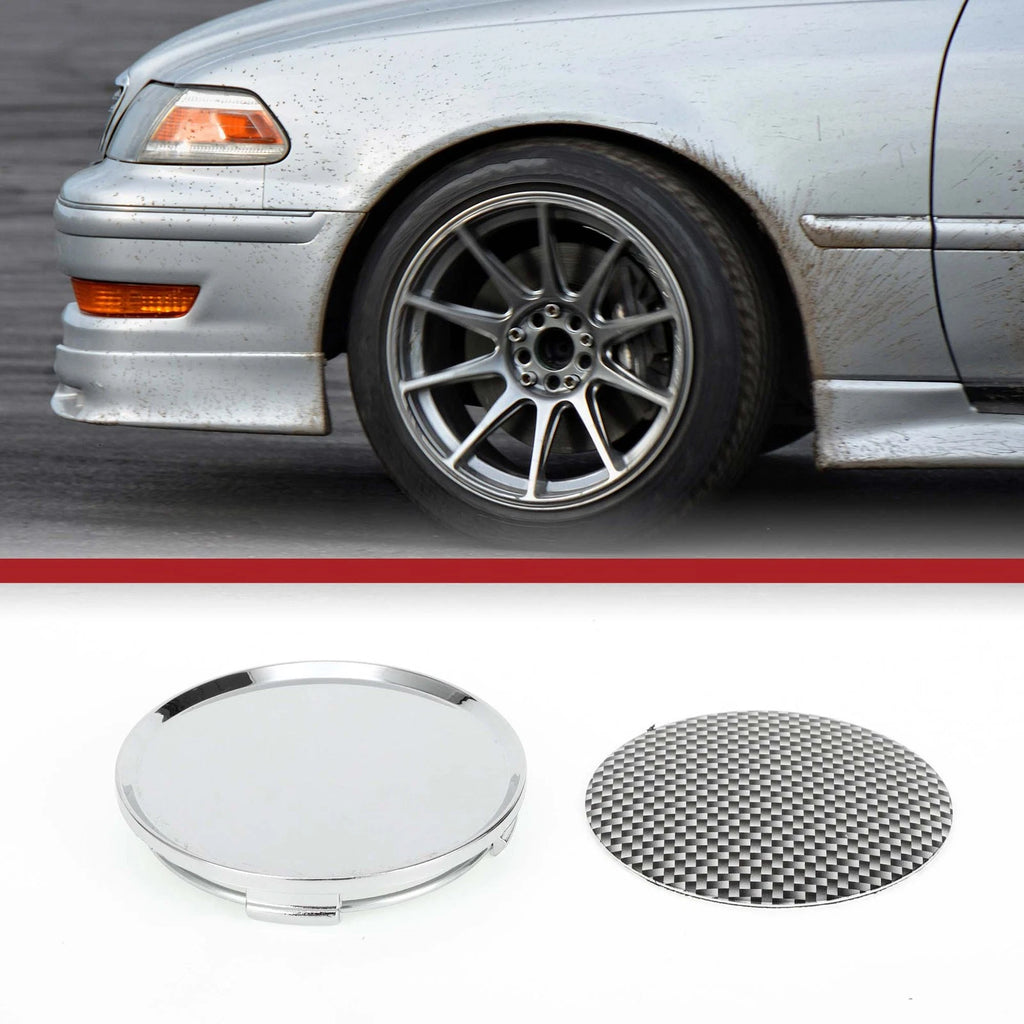 63mm Carbon Fiber Pattern Wheel Hub Center Caps Universal