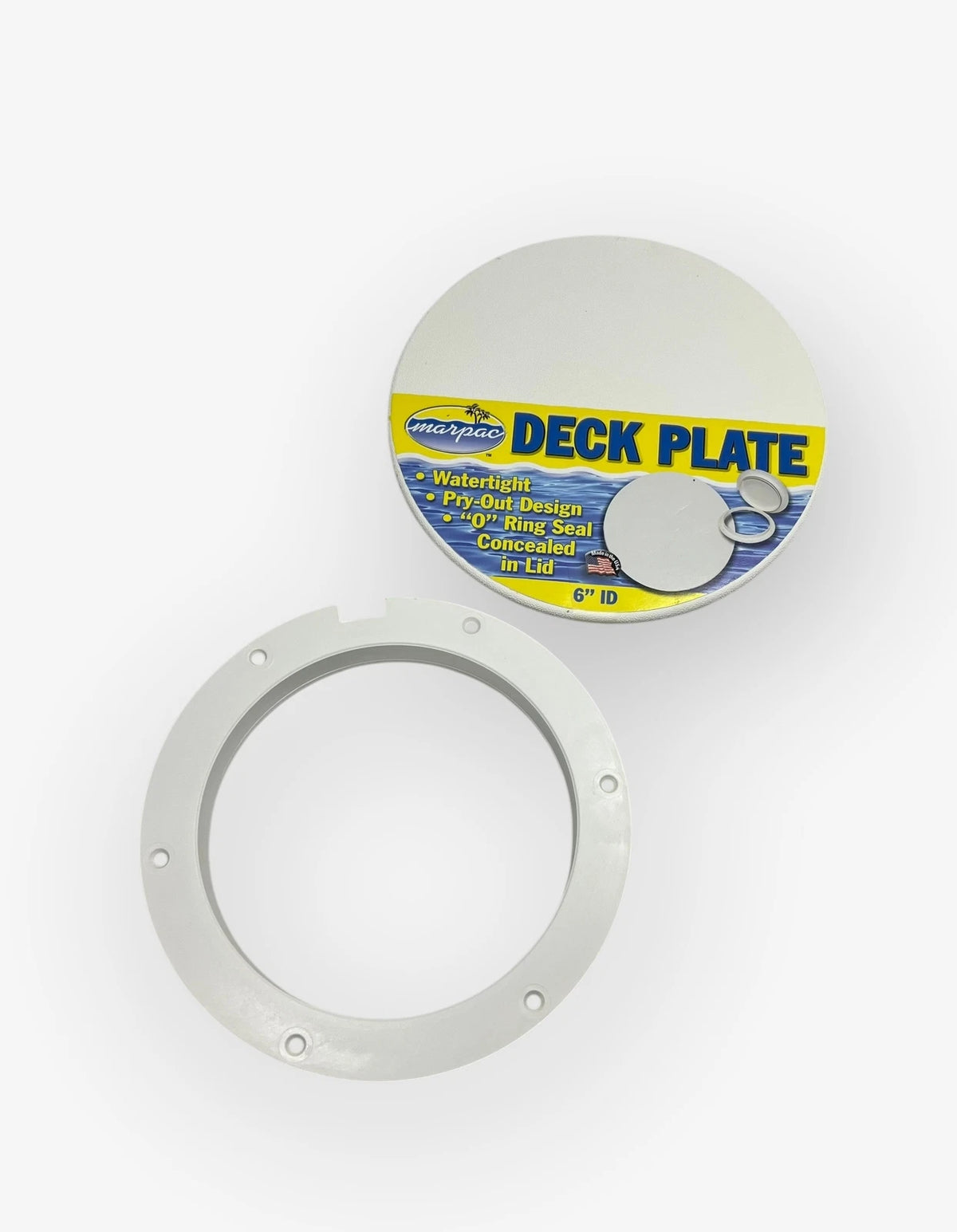 Set of 2 Deck Plates for Marpac 7-0633 (6in ID, Pry Out Design, White)